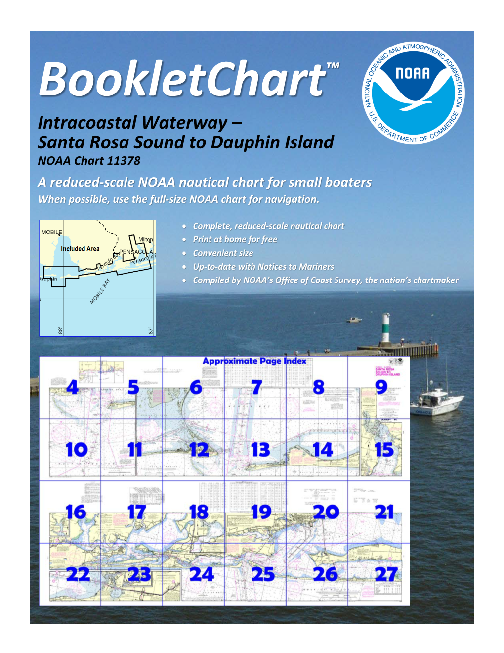 Bookletchart™ Intracoastal Waterway – Santa Rosa Sound to Dauphin Island NOAA Chart 11378