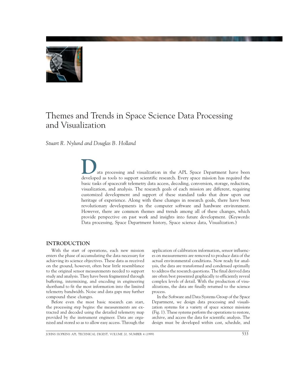 Themes and Trends in Space Science Data Processing and Visualization