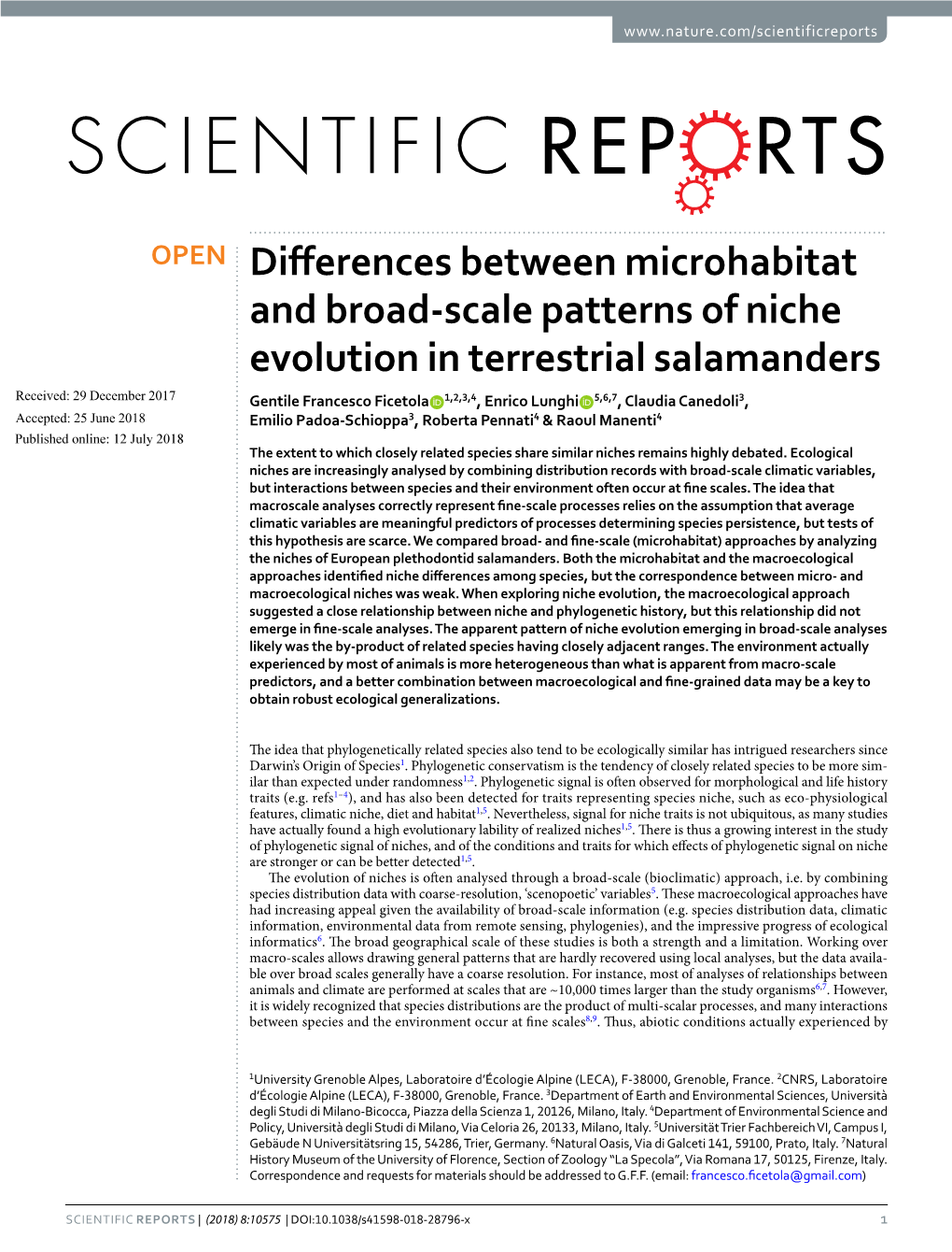 Differences Between Microhabitat and Broad-Scale Patterns of Niche Evolution in Terrestrial Salamanders