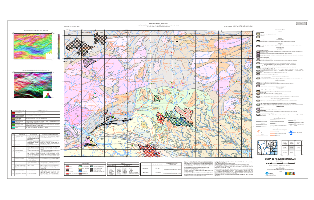 Mapa Recursos Minerais Na Escala 1:250.000 Da Folha