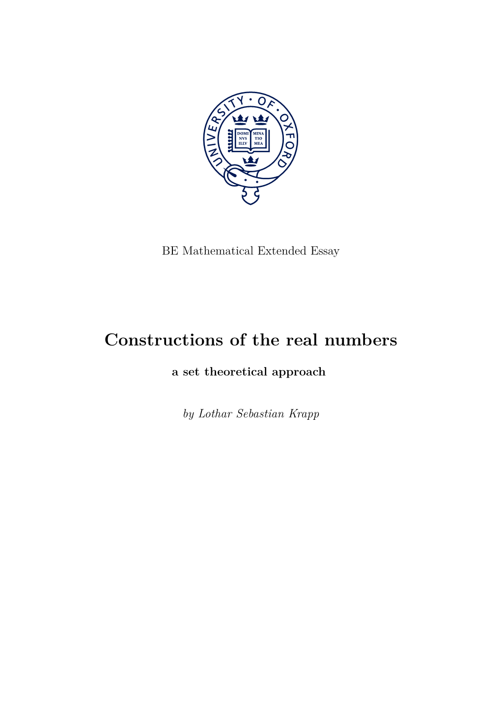 Constructions of the Real Numbers