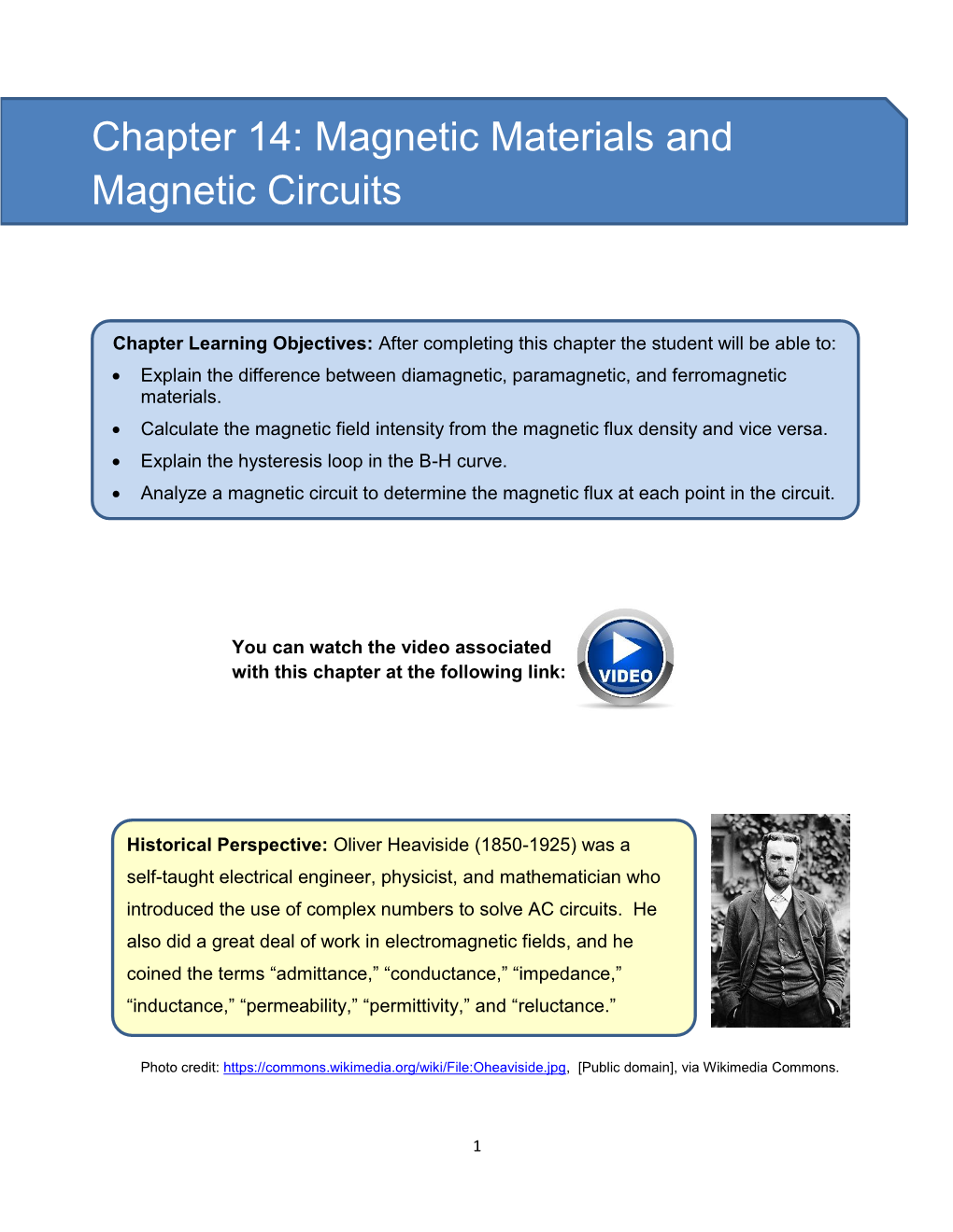 Chapter 14: Magnetic Materials and Magnetic Circuits