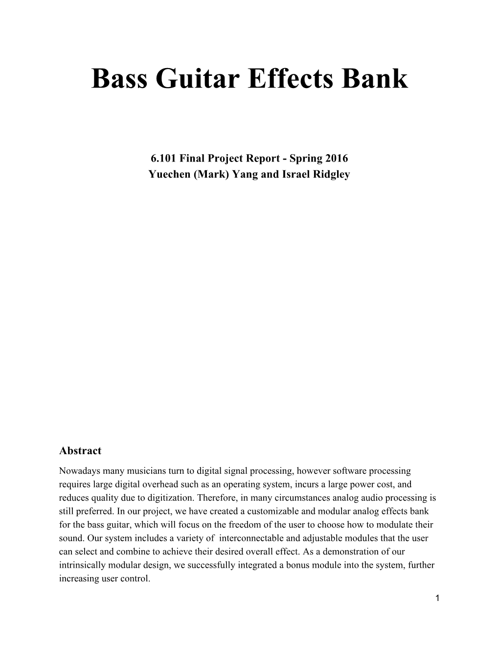 Bass Guitar Effects Bank