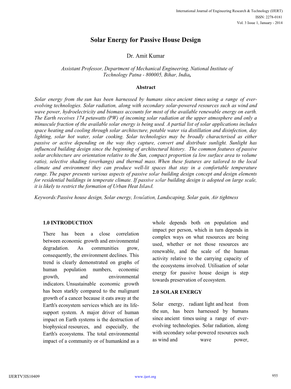 Solar Energy for Passive House Design