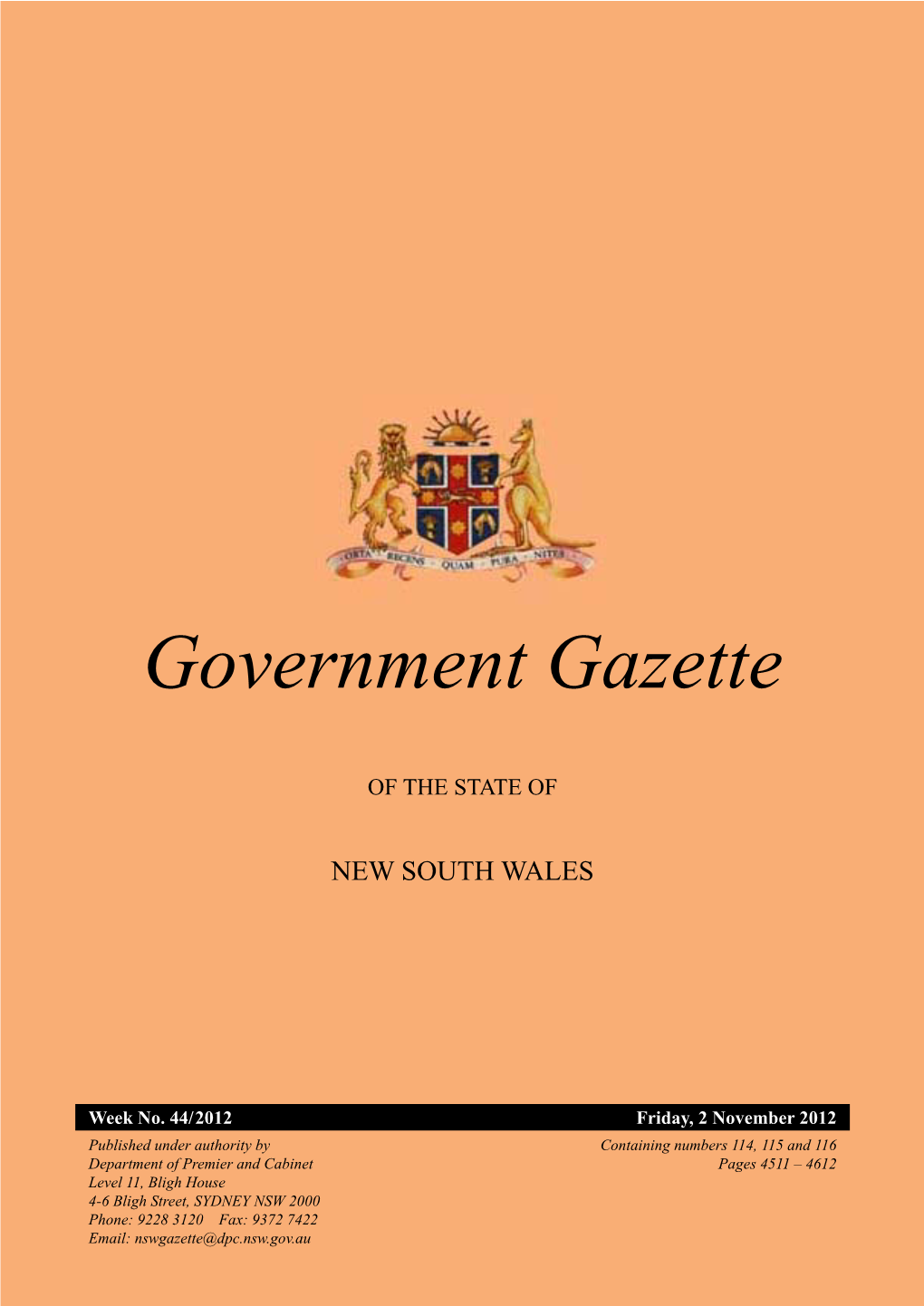 Government Gazette of 2 November 2012