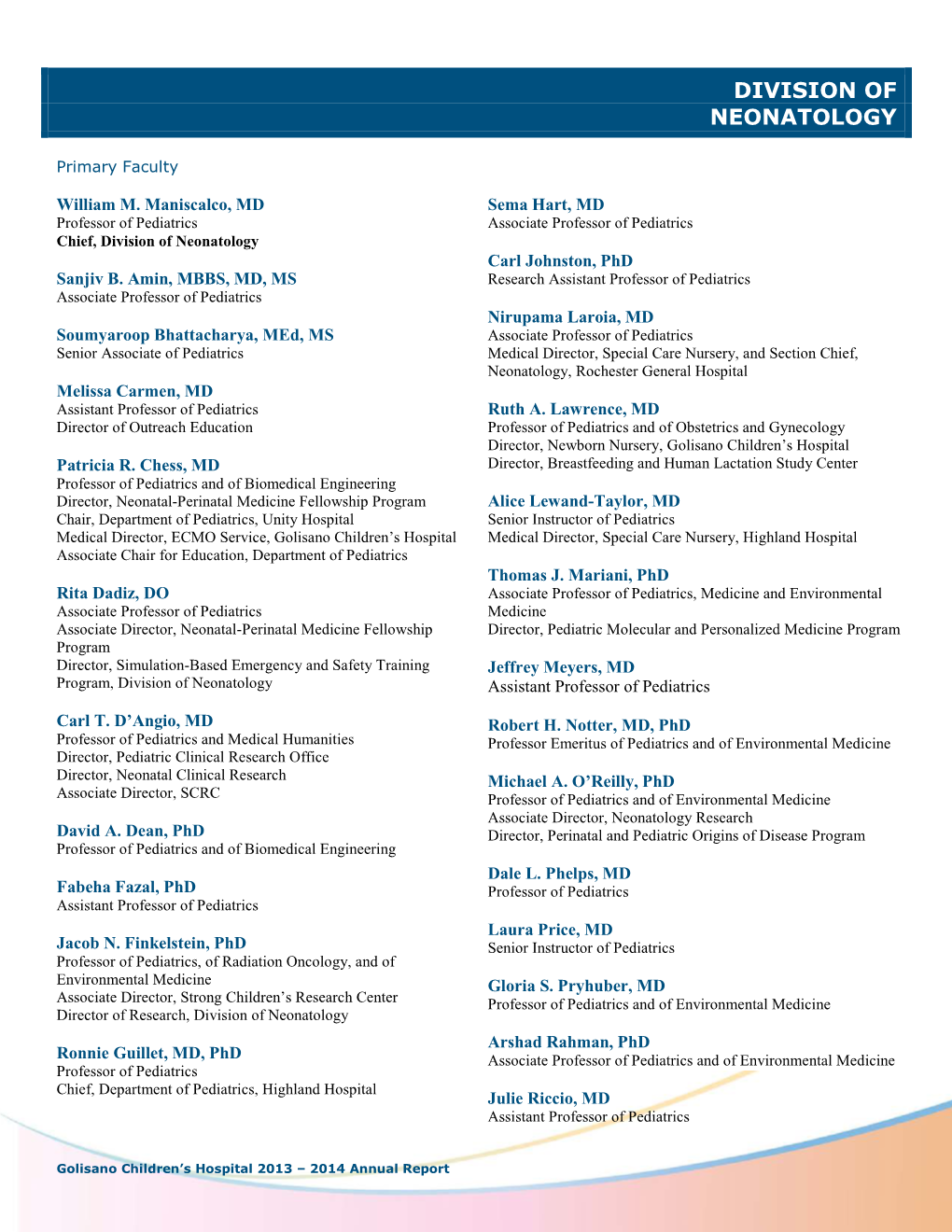 Division of Neonatology