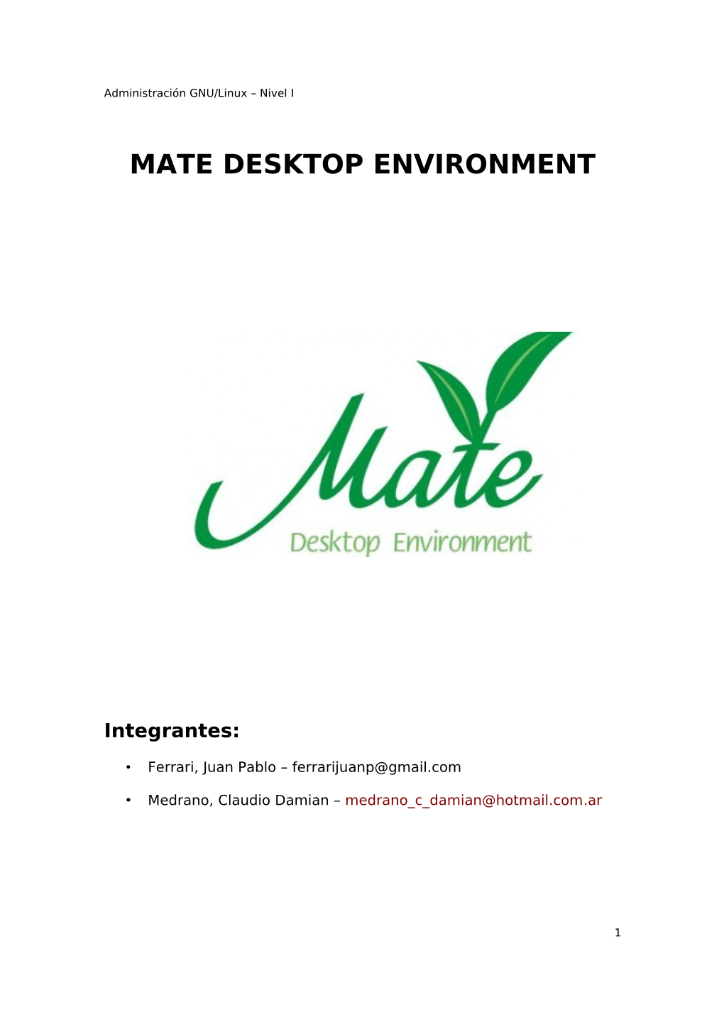 Mate Desktop Environment