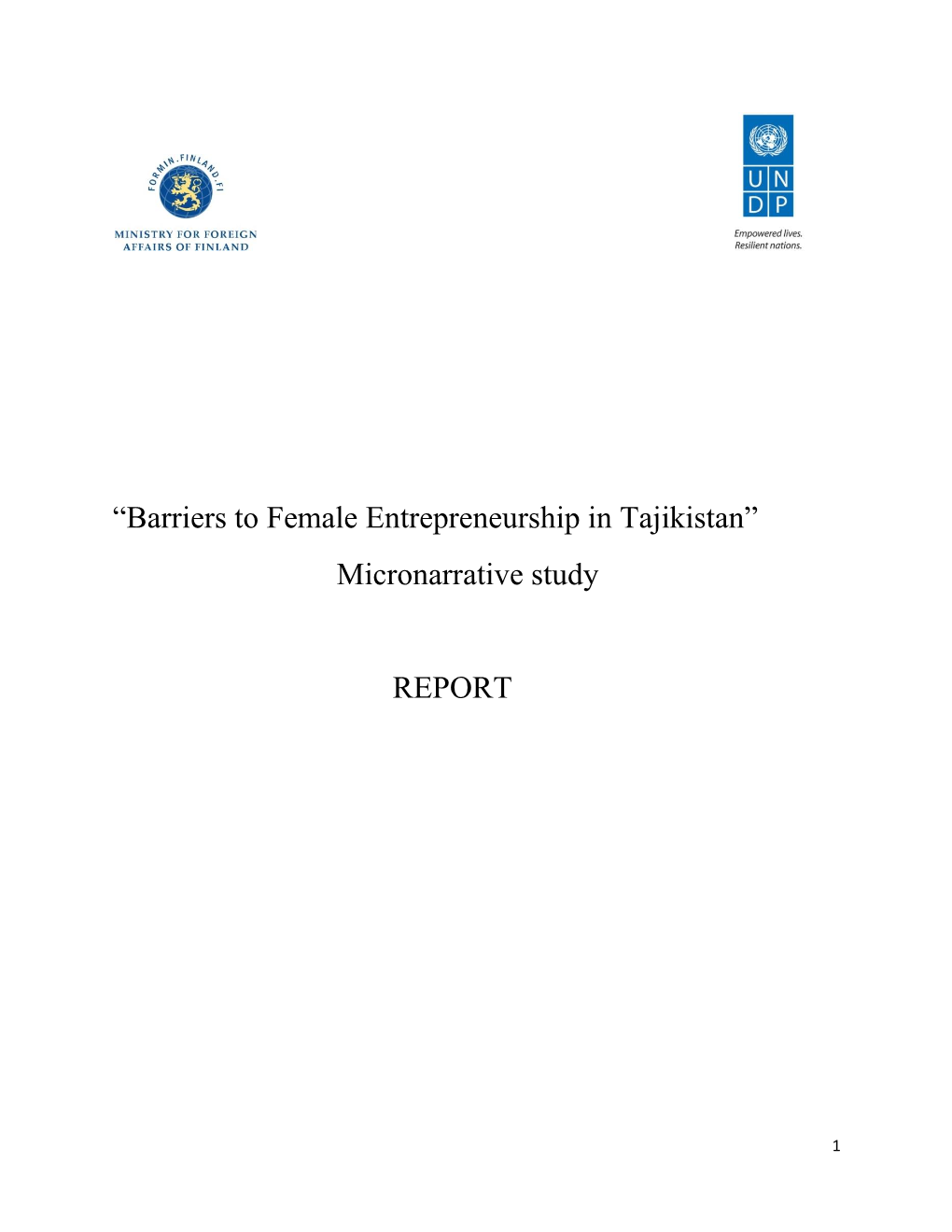 “Barriers to Female Entrepreneurship in Tajikistan” Micronarrative Study