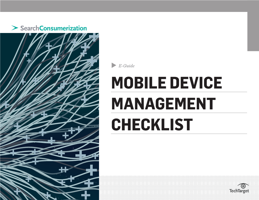 Mobile Device Management Checklist Mobile Device Management Checklist