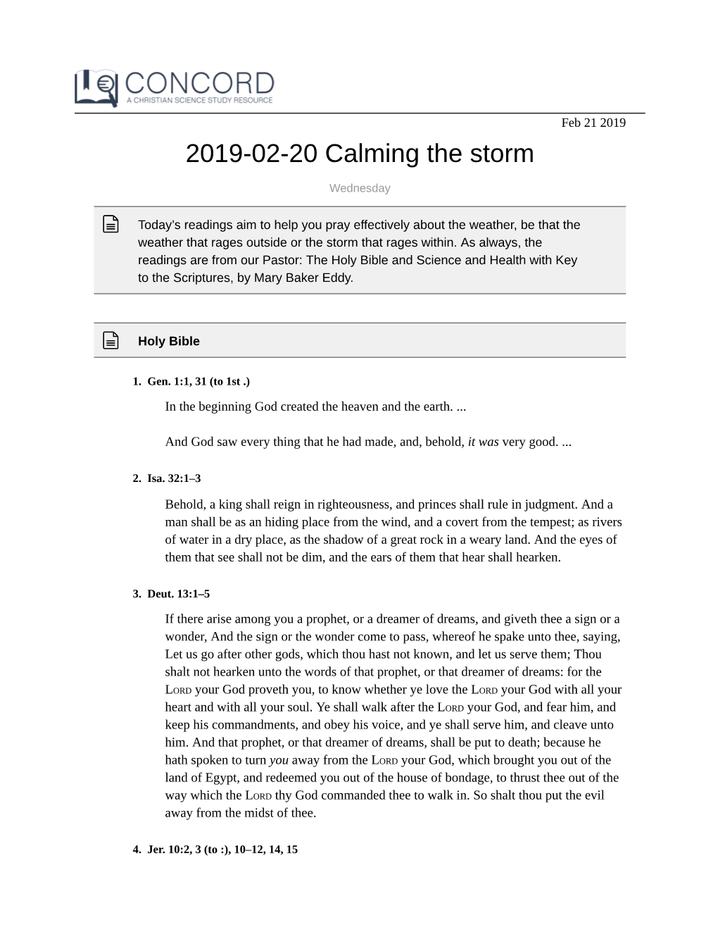 2019-02-20 Calming the Storm
