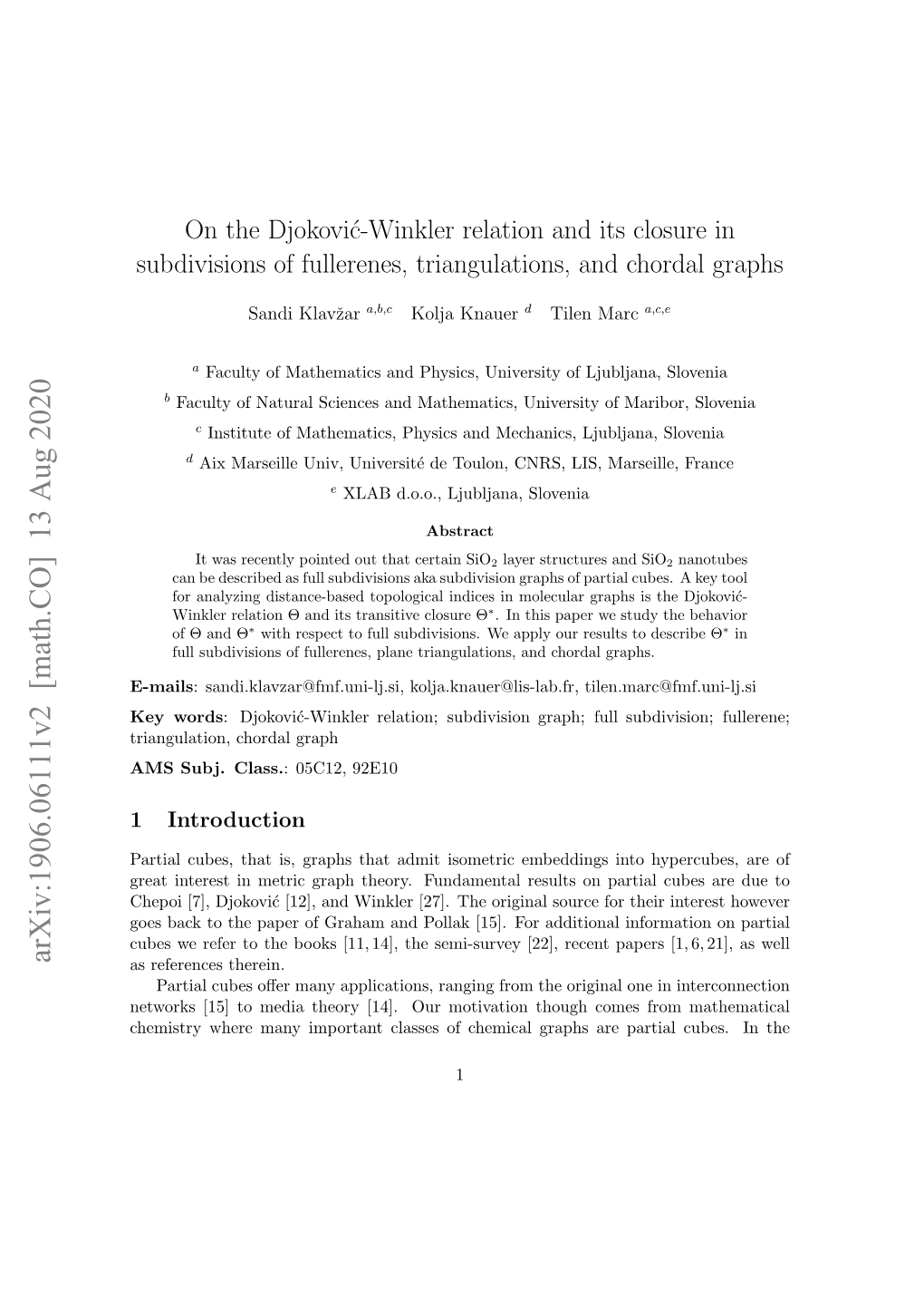 On the Djokovi\'C-Winkler Relation and Its Closure in Subdivisions Of