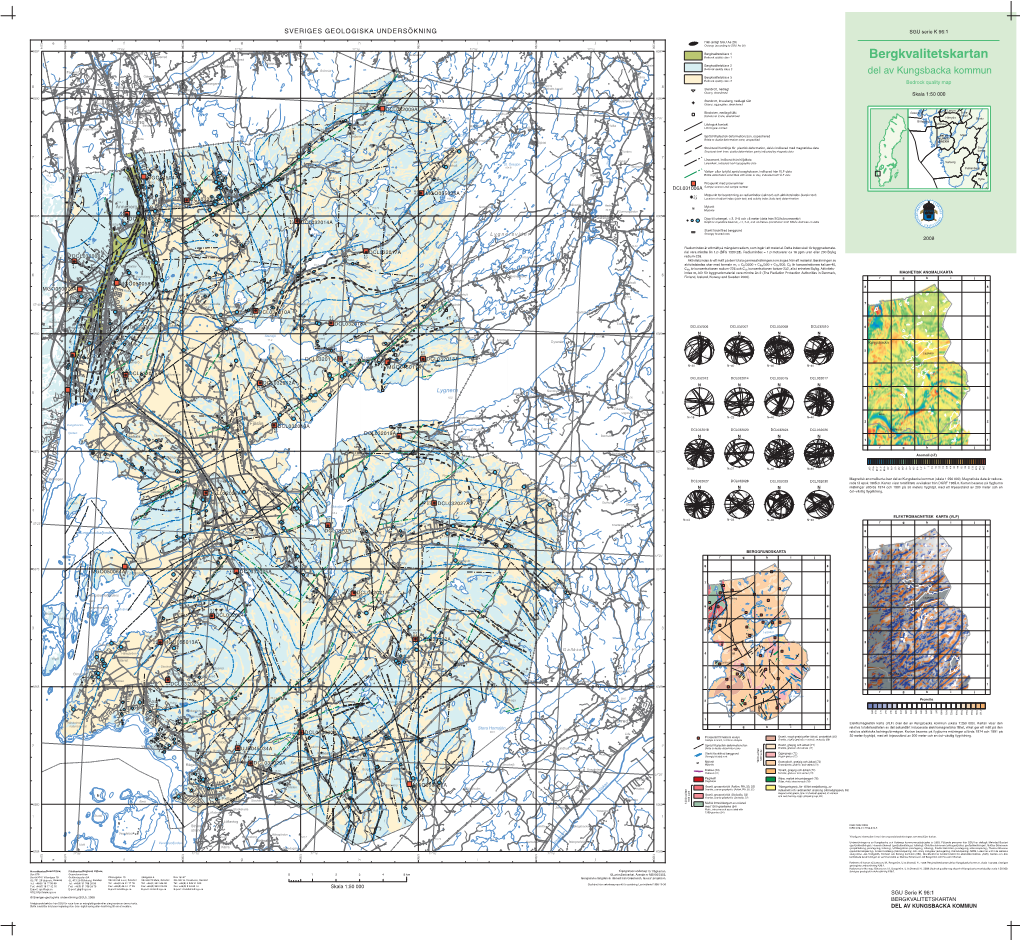 Bergkvalitetskartan Del Av Kungsbacka Kommun, Skala 1:50 000