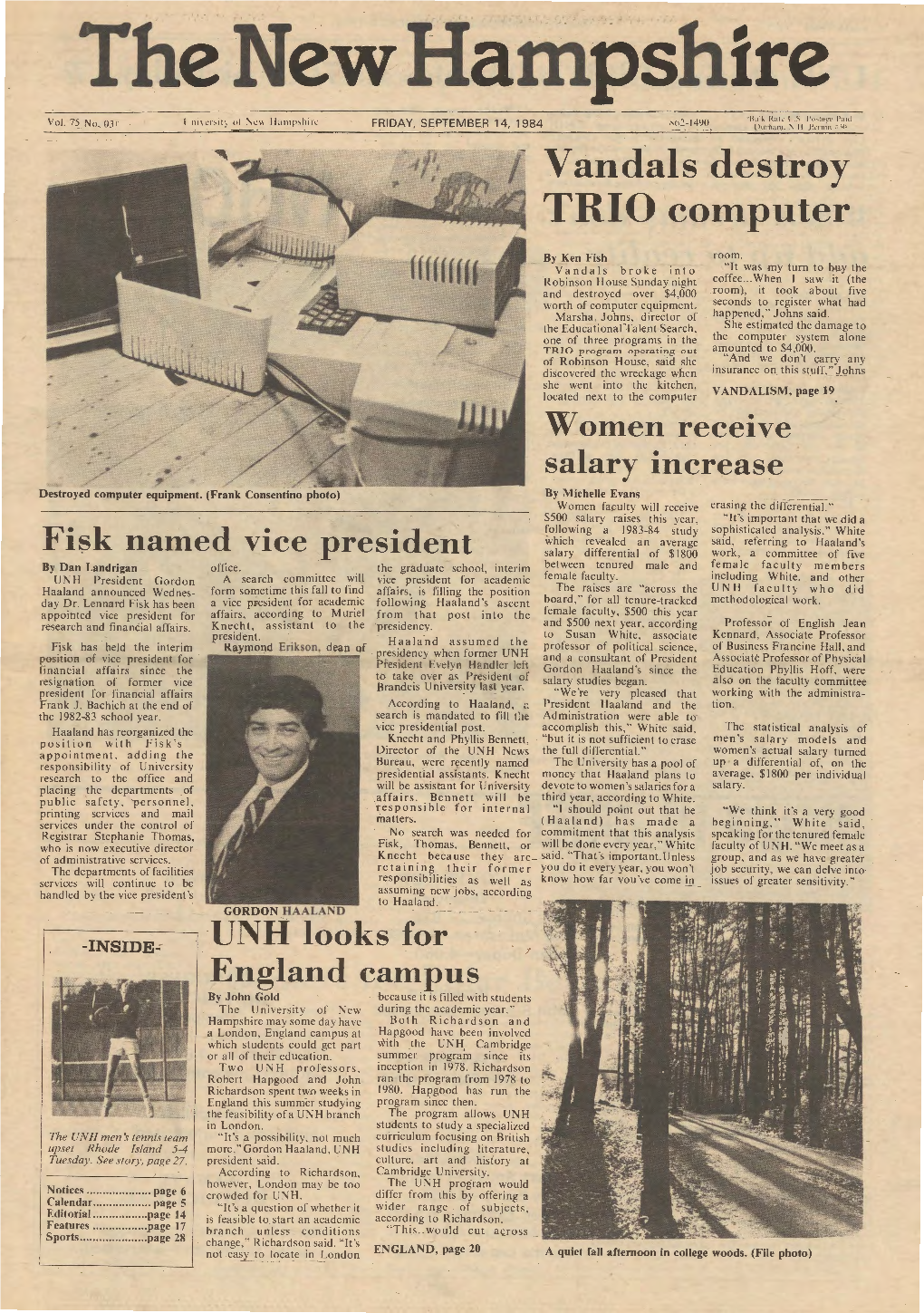 The New Hampshire, Vol. 75, No. 03 (Sep. 14, 1984)