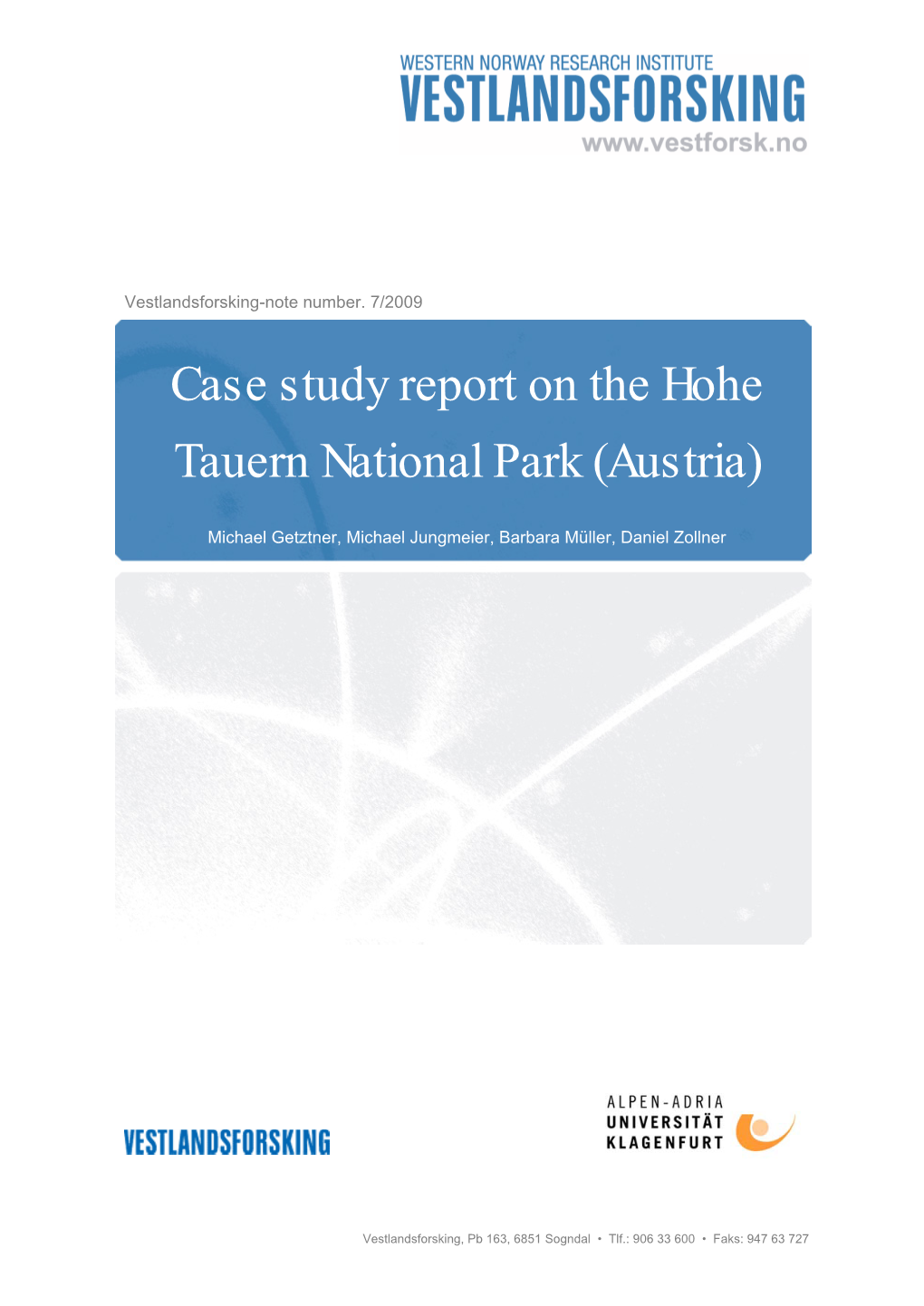 Case Study Report on the Hohe Tauern National Park (Austria)