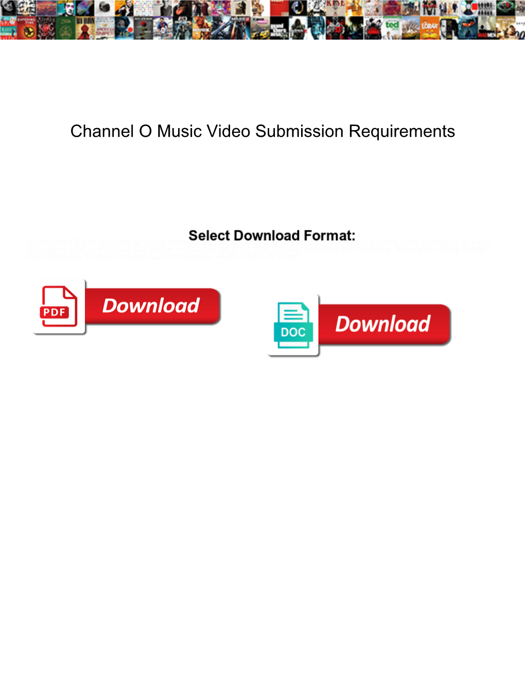Channel O Music Video Submission Requirements