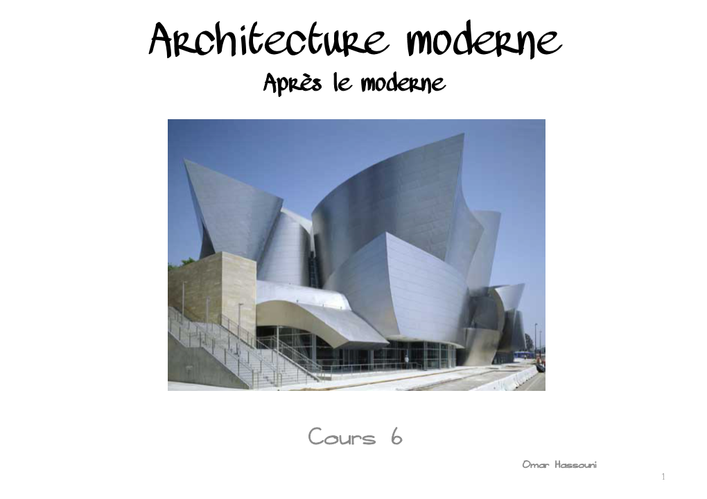 Architecture Moderne Après Le Moderne