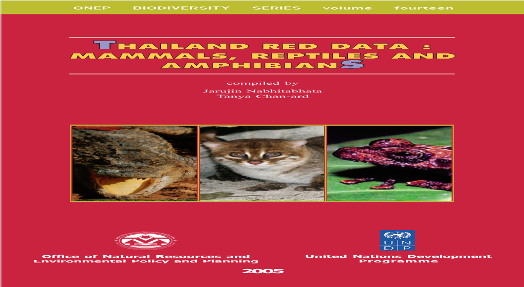 Thailand Red Data : Mammals, Reptiles and Amphibians