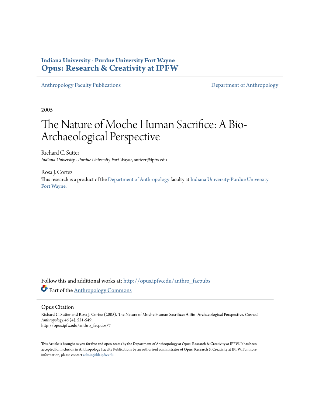 The Nature of Moche Human Sacrifice