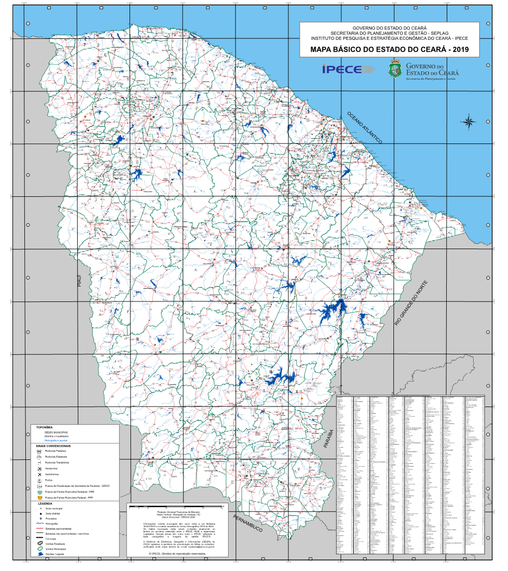 MAPA BÁSICO DO ESTADO DO CEARÁ - 2019 Cajueirinho Da Vareja 176 Caetano Rch Da Lusitânia «¬ Rch Tucunduba Matriz 085 Cor