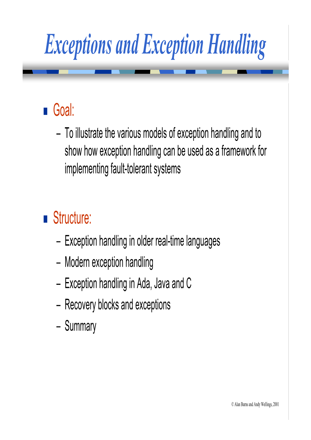 Exceptions and Exception Handling