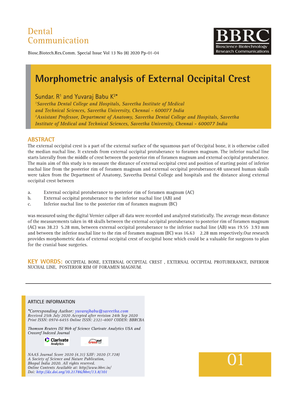 Morphometric Analysis of External Occipital Crest