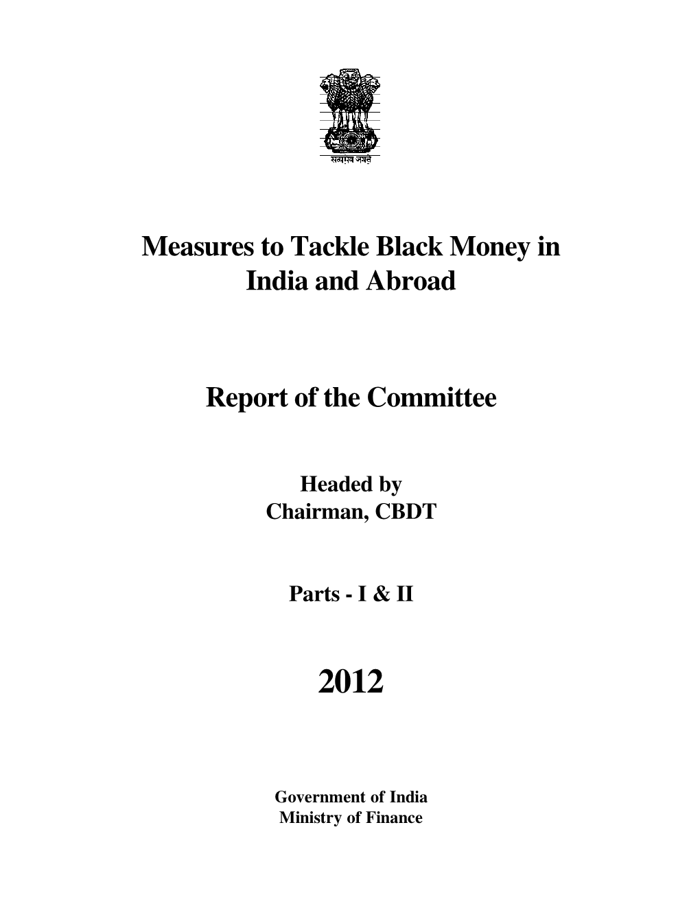 Measures to Tackle Black Money in India and Abroad