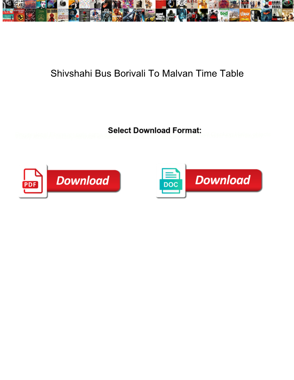 Shivshahi Bus Borivali to Malvan Time Table