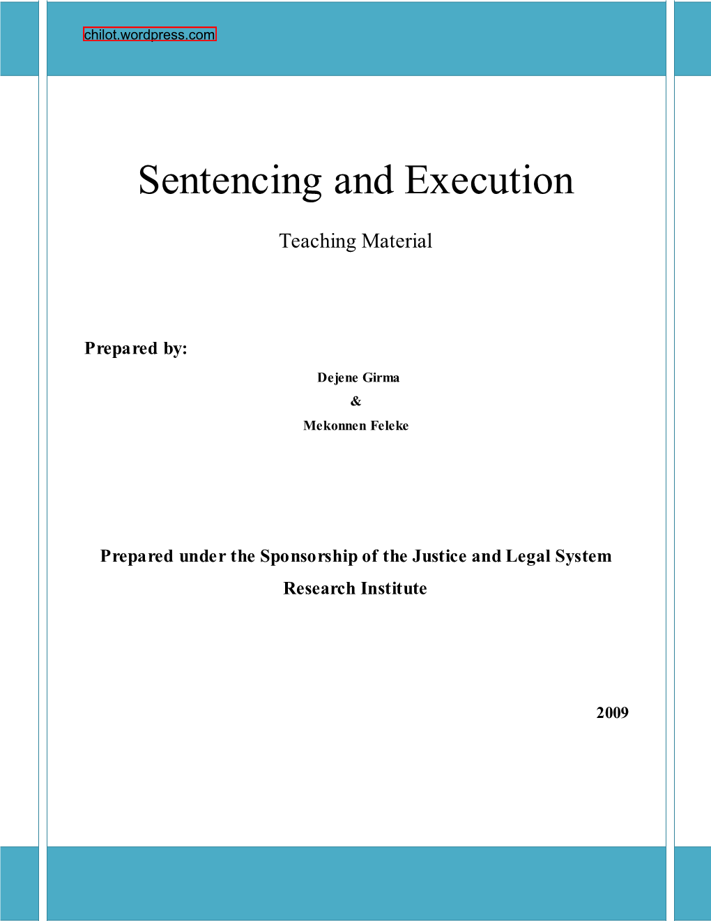 Sentencing and Execution