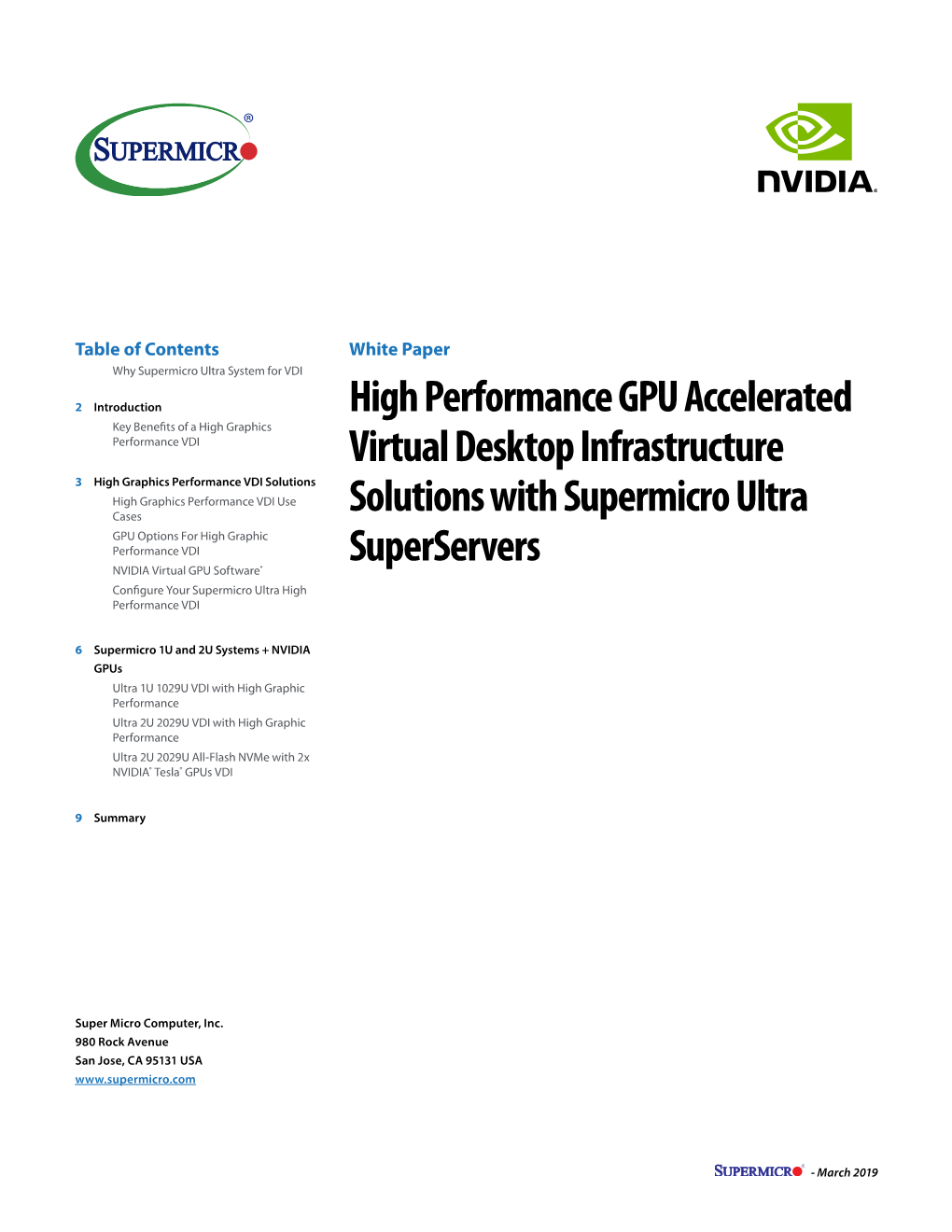 High Performance GPU Accelerated Virtual Desktop Infrastructure