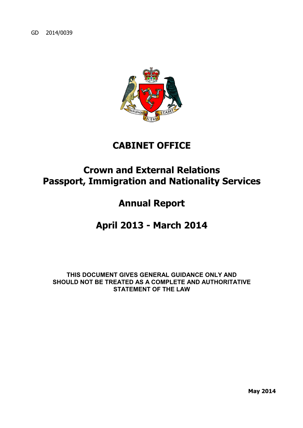 CABINET OFFICE Crown and External Relations Passport