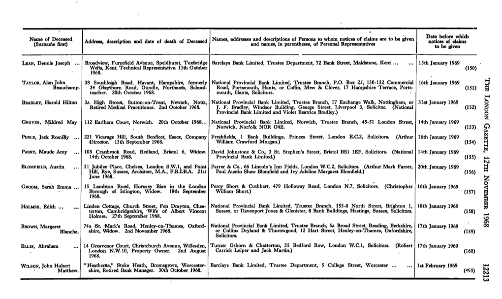 Name of Deceased (Surname First)