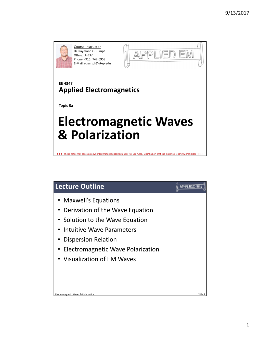 Electromagnetic Waves & Polarization