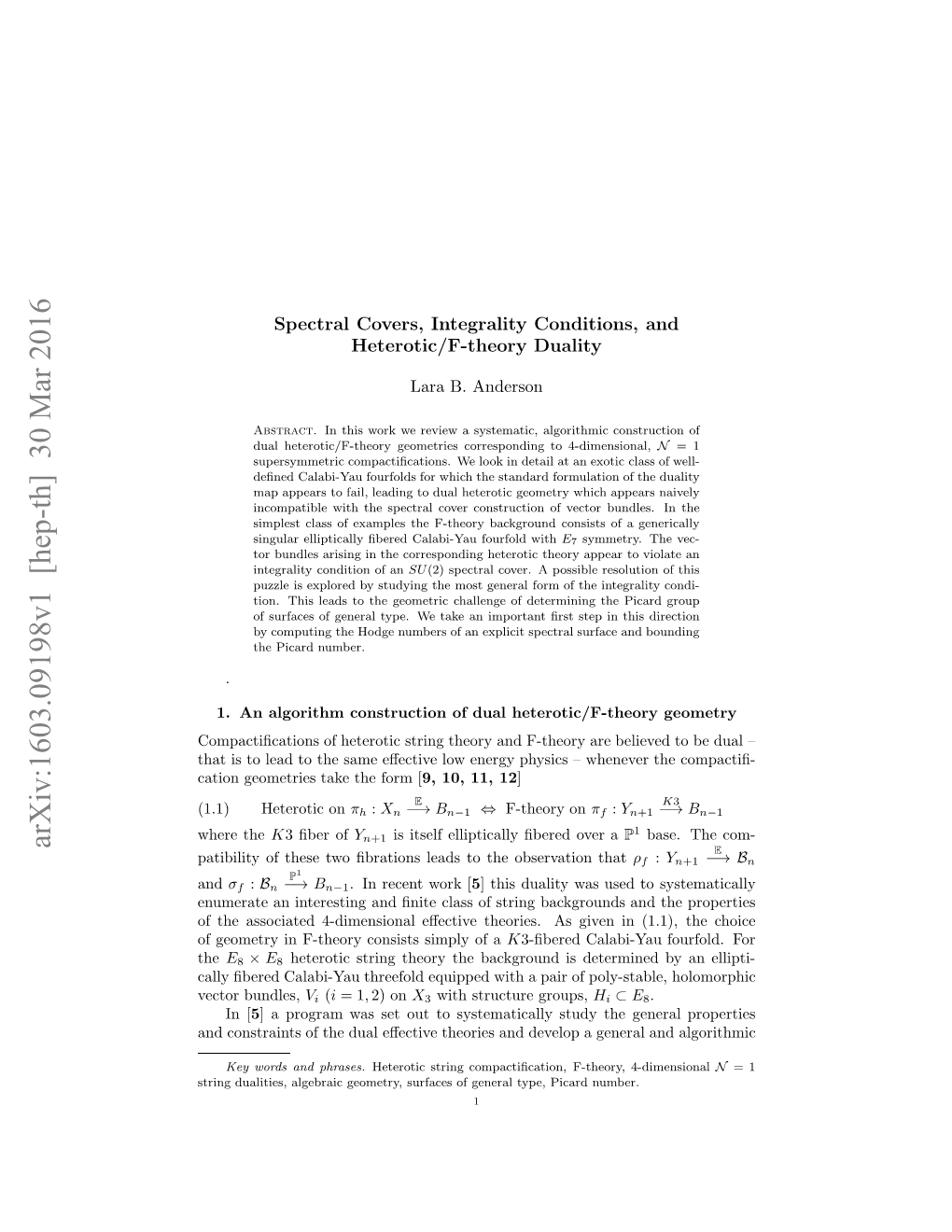 Spectral Covers, Integrality Conditions, and Heterotic/F-Theory Duality3