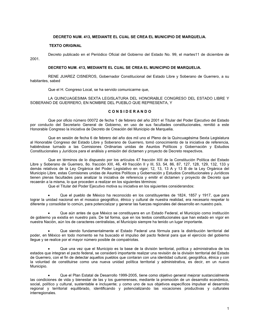 1 Decreto Num. 413, Mediante El Cual Se Crea El Municipio