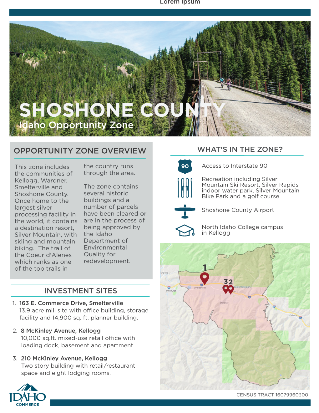 SHOSHONE COUNTY Idaho Opportunity Zone