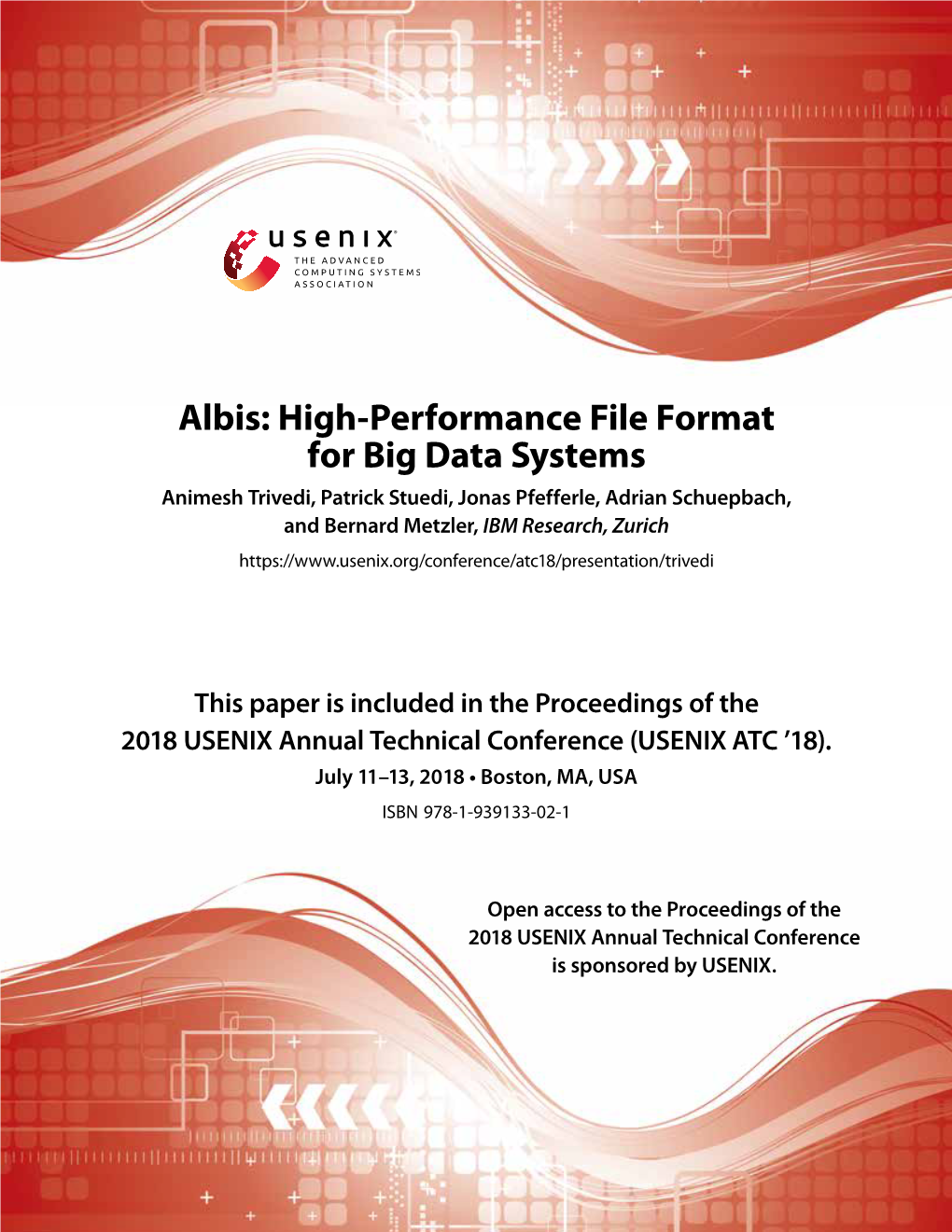 Albis: High-Performance File Format for Big Data Systems