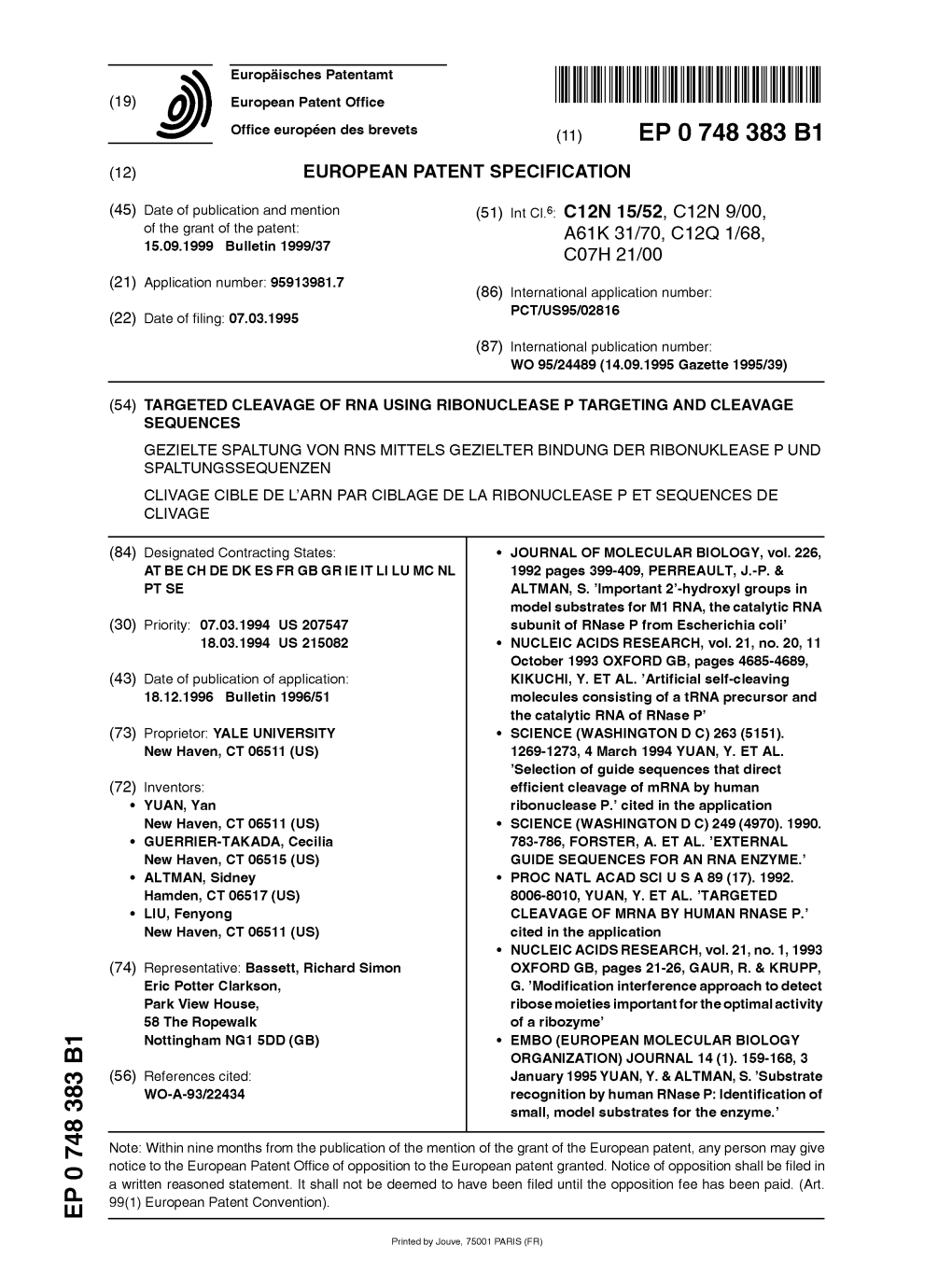 Targeted Cleavage of Rna Using Ribonuclease P Targeting and Cleavage Sequences