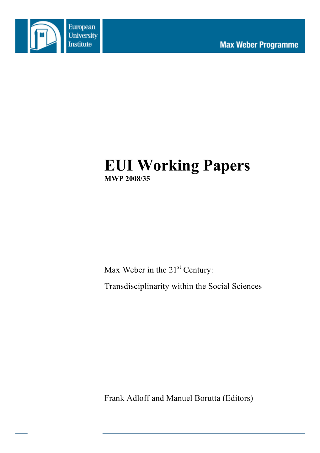 EUI Working Papers MWP 2008/35