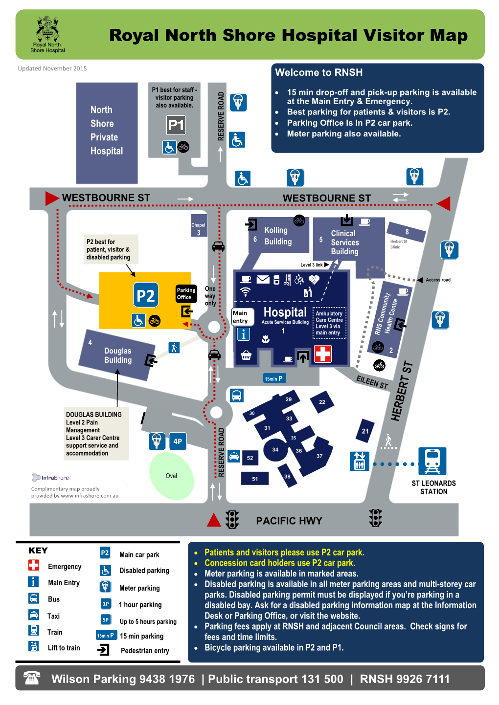 Royal North Shore Hospital Visitor Map