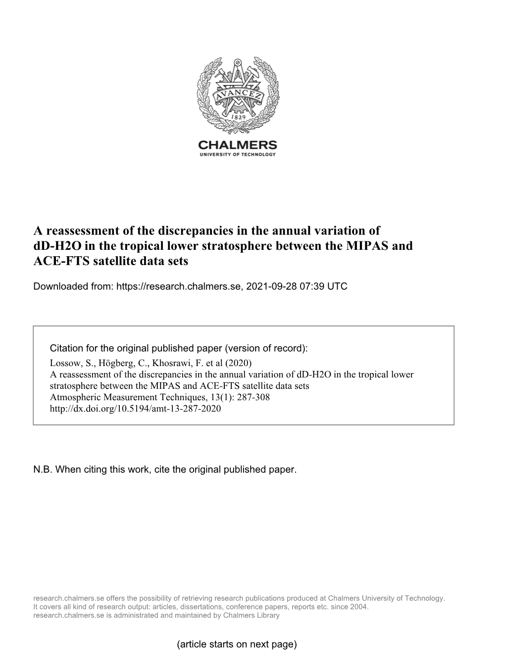 A Reassessment of the Discrepancies in the Annual Variation of ´D-H2O In