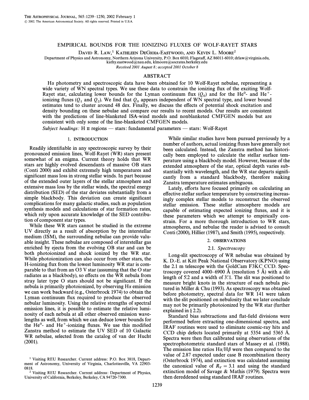 Empirical Bounds for the Ionizing Fluxes of Wolf-Rayet Stars David R