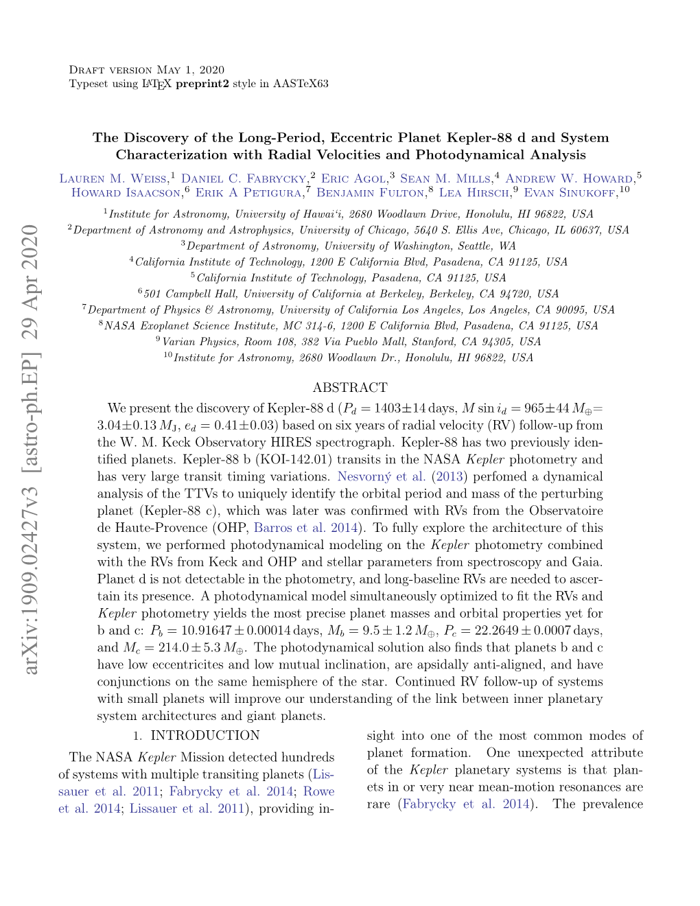 The Discovery of the Long-Period, Eccentric Planet Kepler-88 D and System Characterization with Radial Velocities and Photodynamical Analysis Lauren M