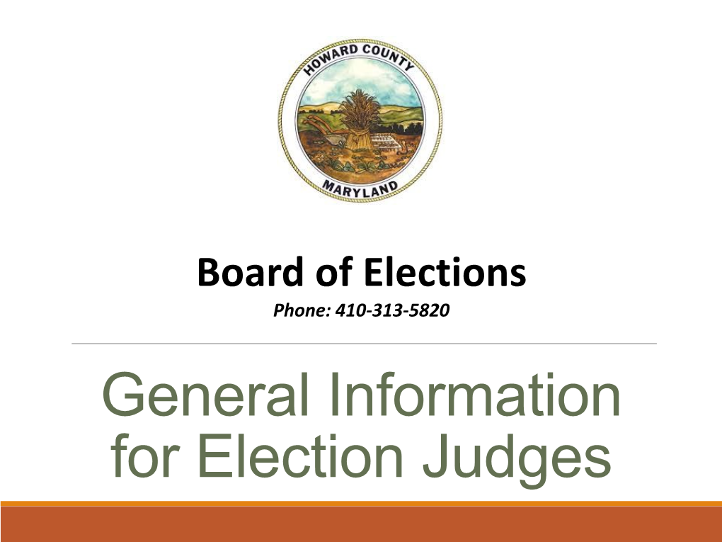 2014 Election Judges Training