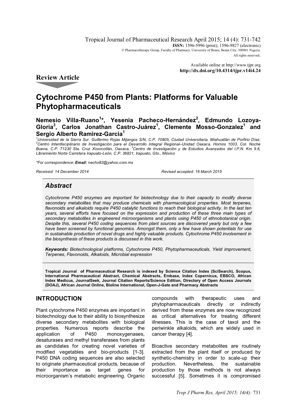 Cytochrome P450 from Plants: Platforms for Valuable Phytopharmaceuticals