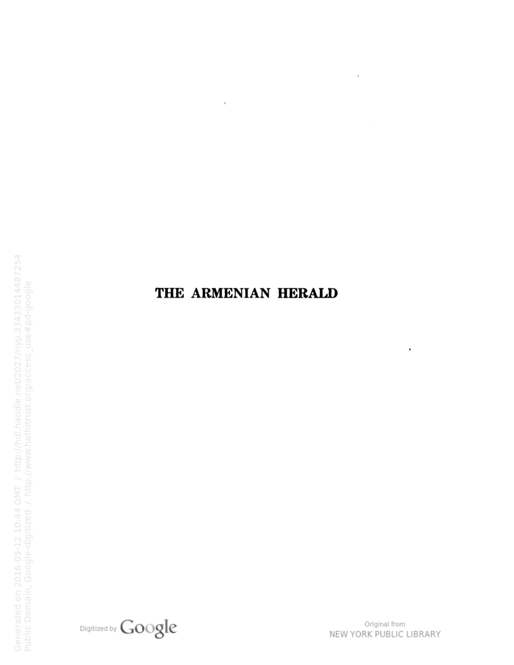 The Armenian Herald / Armenian National Union of America