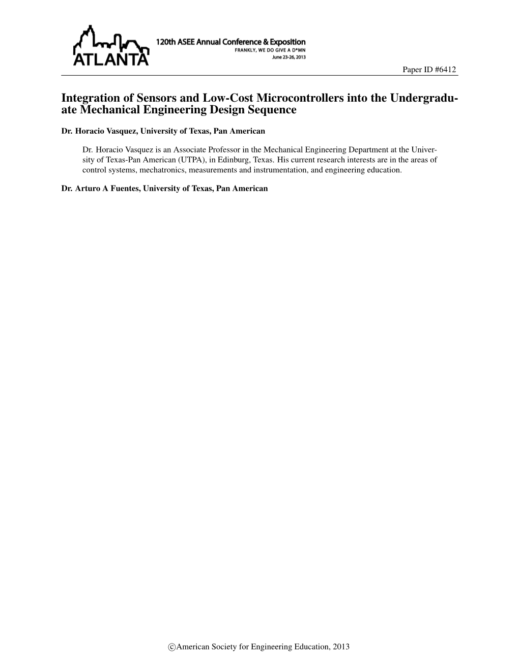 Integration of Sensors and Low-Cost Microcontrollers Into the Undergradu- Ate Mechanical Engineering Design Sequence