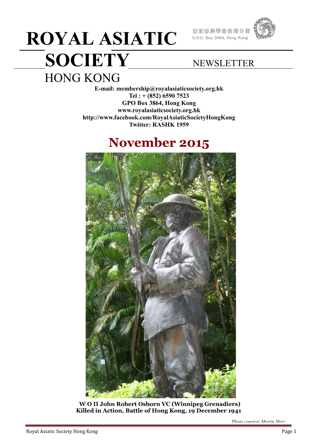 Royal Asiatic Society Hong Kong Page 1