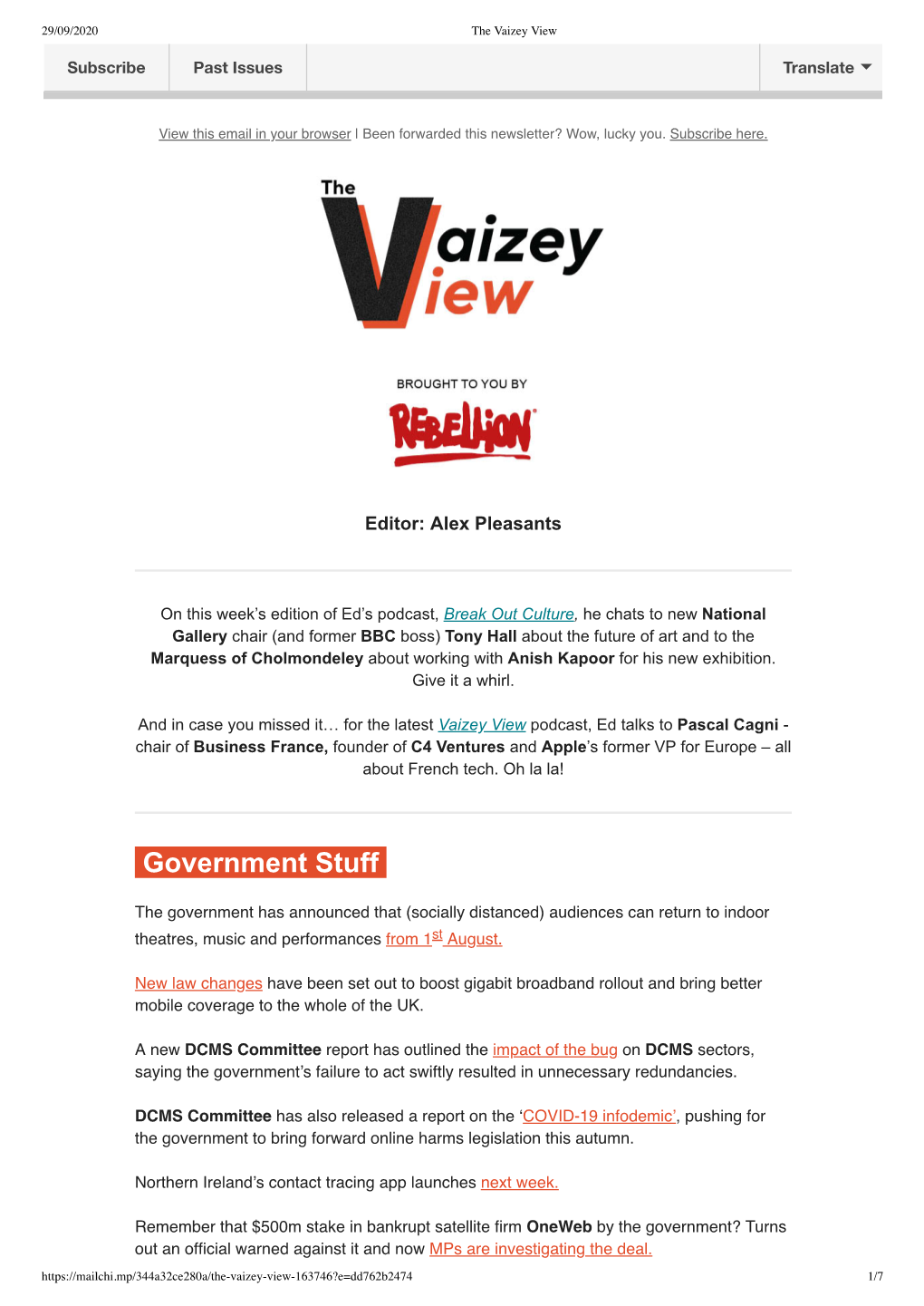 The Vaizey View, 22 July