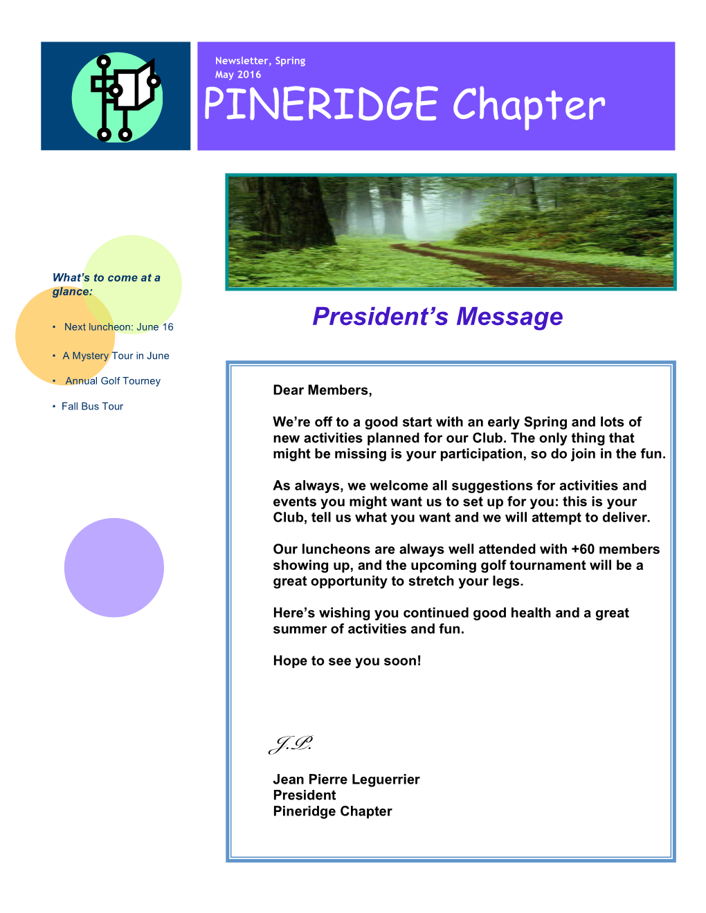 PINERIDGE Chapter