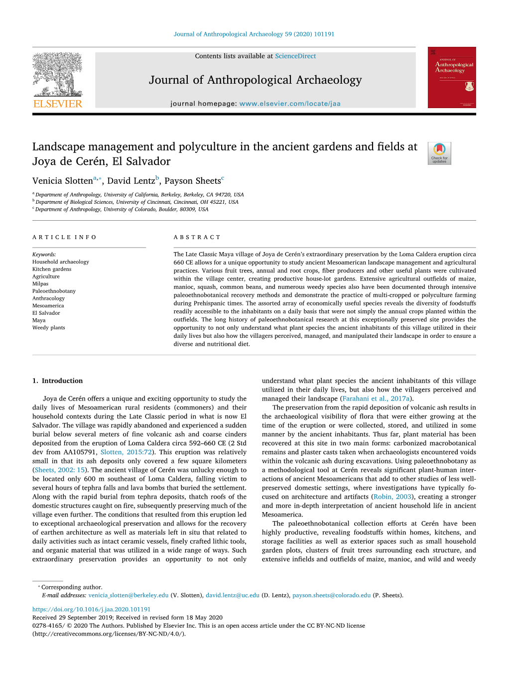 Landscape Management and Polyculture in the Ancient Gardens